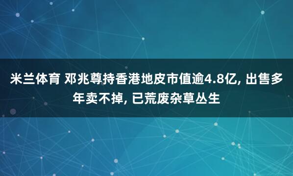 米兰体育 邓兆尊持香港地皮市值逾4.8亿, 出售多年卖不掉, 已荒废杂草丛生