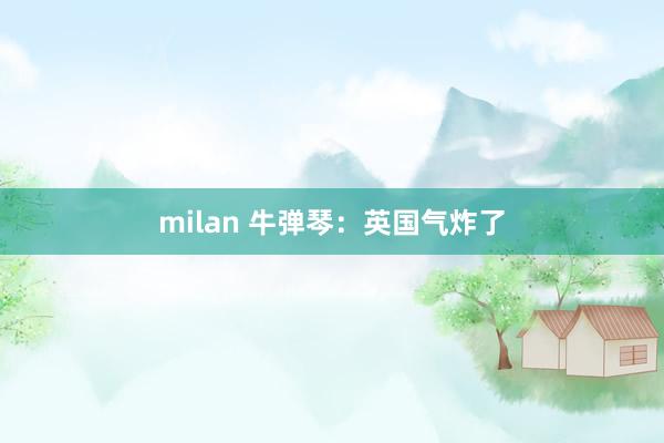 milan 牛弹琴:英国气炸了