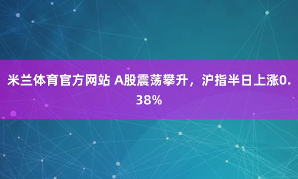 米兰体育官方网站 A股震荡攀升，沪指半日上涨0.38%